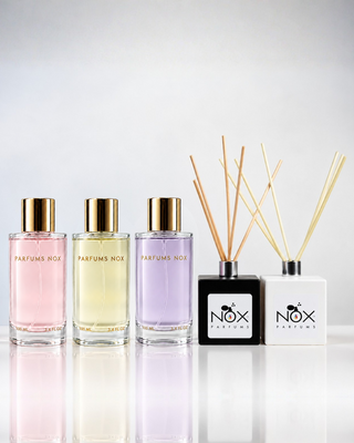 Stellen Sie Ihr Set aus 3x100 ml Parfums und 2 Mikados zusammen